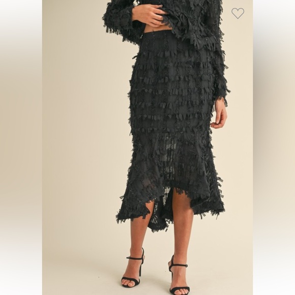 #115 FRINGE CHIFFON RUFFLED TOO AND HIGH LOW MODI SKIRT - Picture 10 of 10
